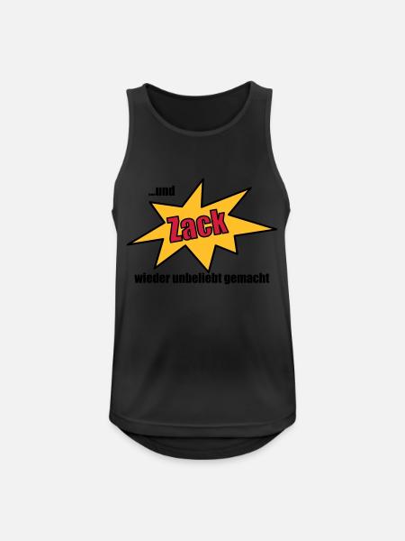 Zack - Männer Tank Top atmungsaktiv - Schwarz