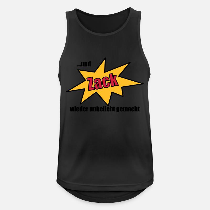 Zack - Männer Tank Top atmungsaktiv - Schwarz