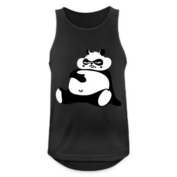 Dicker Panda - Männer Tank Top atmungsaktiv - Schwarz - Vorne - Nick (188cm)