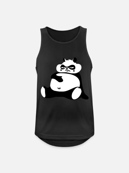 Dicker Panda - Männer Tank Top atmungsaktiv - Schwarz