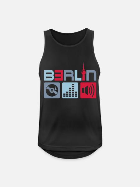 Berlin Musik - Männer Tank Top atmungsaktiv - Schwarz