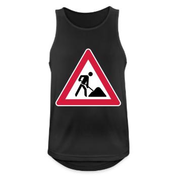 Baustelle - Männer Tank Top atmungsaktiv - Schwarz - Vorne - Nick (188cm)