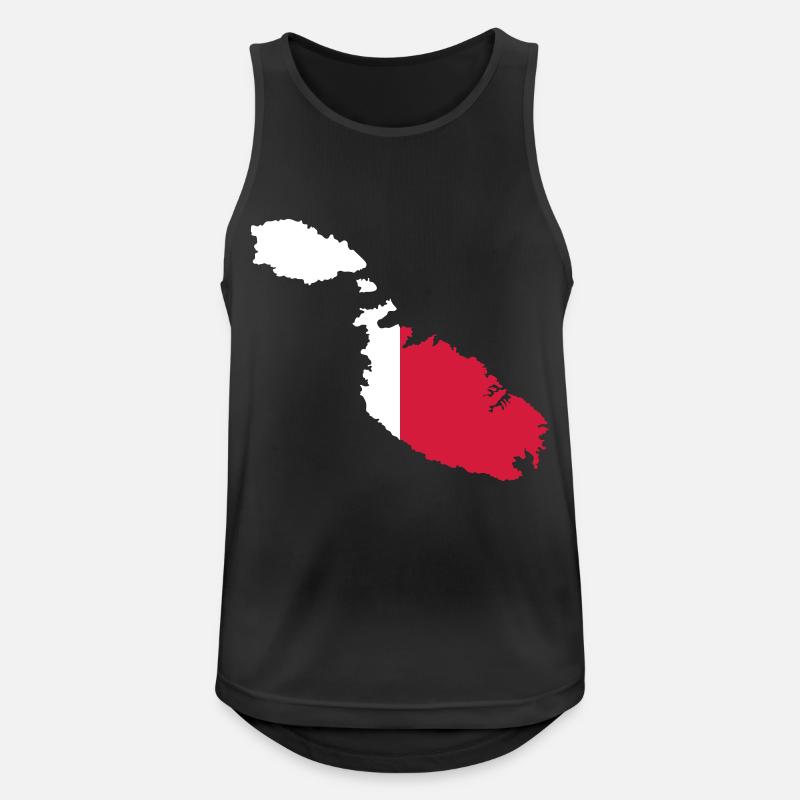 Malta - Männer Tank Top atmungsaktiv - Schwarz