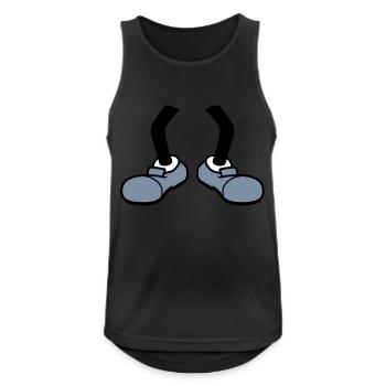 2 legs without body comic cartoon foot shoe desi - Men's Breathable Tank Top - black - Front - Nick (188cm)