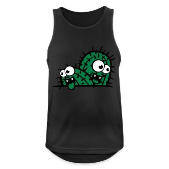 comic cartoon face funny ground little cactus 2 ka - Men's Breathable Tank Top - black - Front - Nick (188cm)