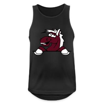 funny comic cartoon horse wall shield text empty u - Men's Breathable Tank Top - black - Front - Nick (188cm)