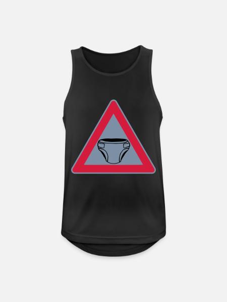 Caution Shield Diaper - Men's Breathable Tank Top - black