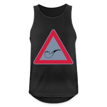 Schild Vorsicht Tabakpfeife - Männer Tank Top atmungsaktiv - Schwarz - Vorne - Nick (188cm)
