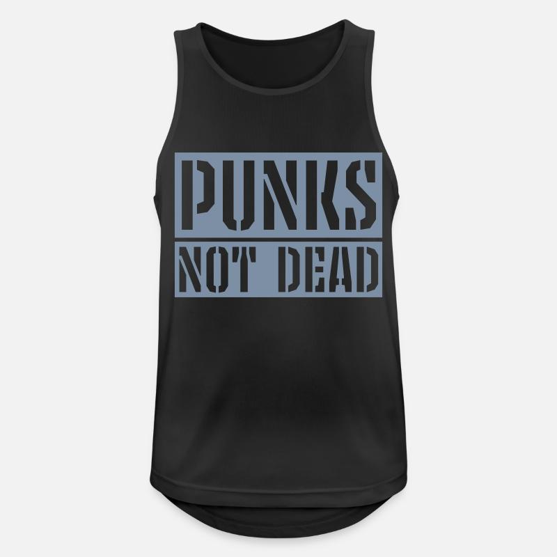 punks not dead Zitat - Männer Tank Top atmungsaktiv - Schwarz