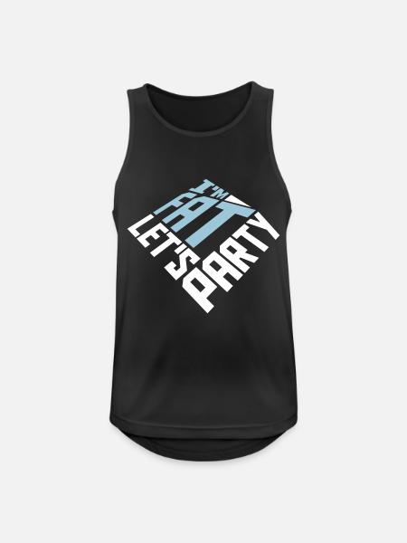 im fat lets party - Männer Tank Top atmungsaktiv - Schwarz