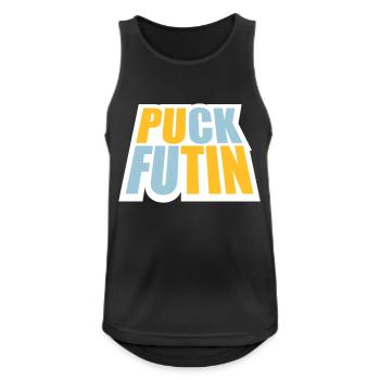 puck futin Logo Design - Männer Tank Top atmungsaktiv - Schwarz - Vorne - Nick (188cm)