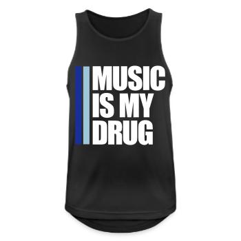 La musique est ma drogue Médecine Dire Musique Drogue Fête - Débardeur respirant Homme - noir - Devant - Nick (188cm)