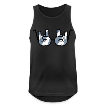Sonnenbrille Metal Rock Graffiti Hörner Handgeste - Männer Tank Top atmungsaktiv - Schwarz - Vorne - Nick (188cm)
