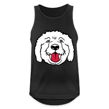 Dear dog sticks out his tongue happily - Men's Breathable Tank Top - black - Front - Nick (188cm)