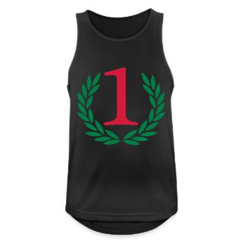 Sieger - Gewinner - Männer Tank Top atmungsaktiv - Schwarz - Vorne - Nick (188cm)