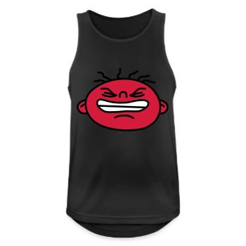 Angry Face - Männer Tank Top atmungsaktiv - Schwarz - Vorne - Nick (188cm)