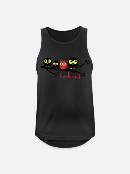 Freak Owl 3 Farbig - Männer Tank Top atmungsaktiv - Schwarz