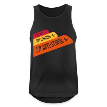 not antisocial anti stupid - Men's Breathable Tank Top - black - Front - Nick (188cm)