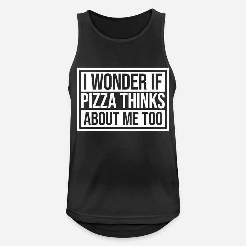 pizza thinks about me - Men's Breathable Tank Top - black
