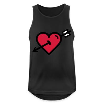 Heart in Cupid's arrow is Valentine's Day - Men's Breathable Tank Top - black - Front - Nick (188cm)