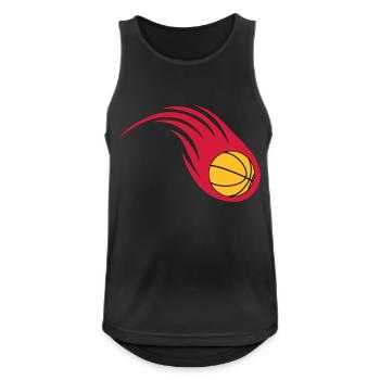 boule de feu de basket-ball - Débardeur respirant Homme - noir - Devant - Nick (188cm)
