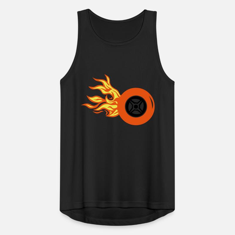 tire wheel flame fire Men's Breathable Tank Top