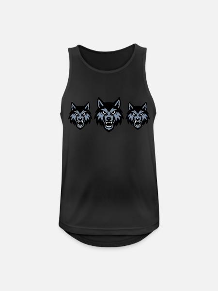 Wolf Head Group Pack - Men's Breathable Tank Top - black