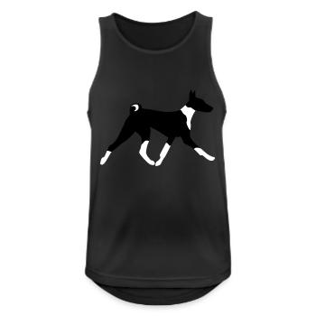 Laufender Basenji - Männer Tank Top atmungsaktiv - Schwarz - Vorne - Nick (188cm)