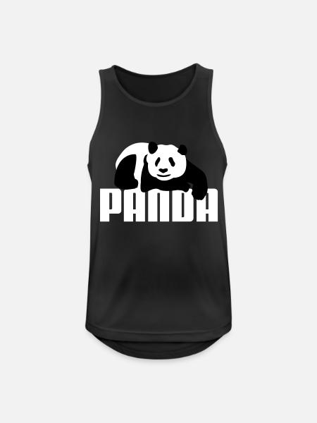 Pandabär - Männer Tank Top atmungsaktiv - Schwarz