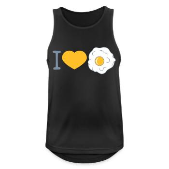 i love heart love fried egg cook fry food egg - Men's Breathable Tank Top - black - Front - Nick (188cm)