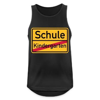 Schule - Männer Tank Top atmungsaktiv - Schwarz - Vorne - Nick (188cm)