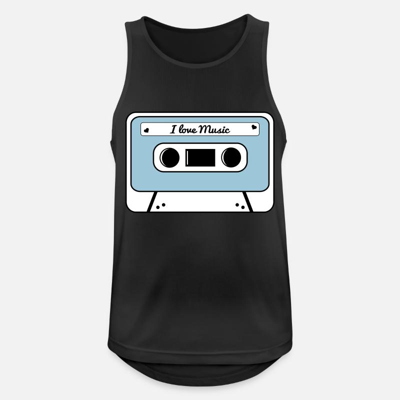 Kassette - Männer Tank Top atmungsaktiv - Schwarz