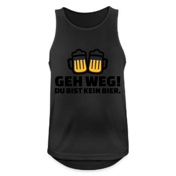 Bier - Männer Tank Top atmungsaktiv - Schwarz - Vorne - Nick (188cm)