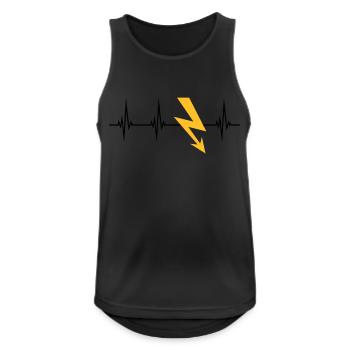 strom puls herzschlag frequenz elektrisch blitz en - Männer Tank Top atmungsaktiv - Schwarz - Vorne - Nick (188cm)