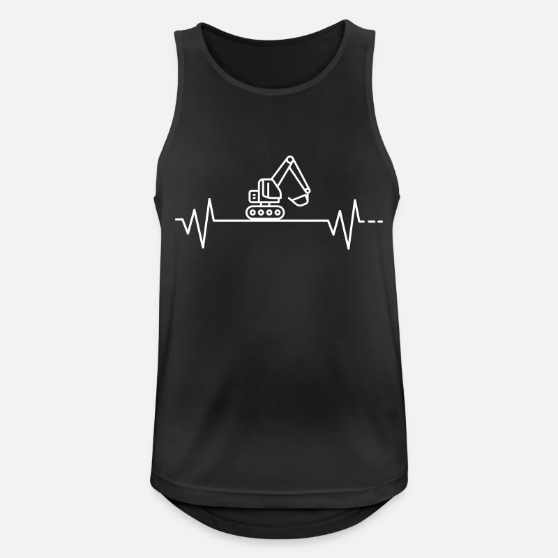 Herzschlag Bagger Baggerfahrer Bauarbeiter baggern - Männer Tank Top atmungsaktiv - Schwarz