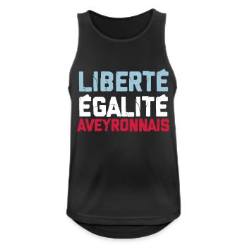 Liberté Egalité Aveyronnais Humour Aveyron - Débardeur respirant Homme - noir - Devant - Nick (188cm)