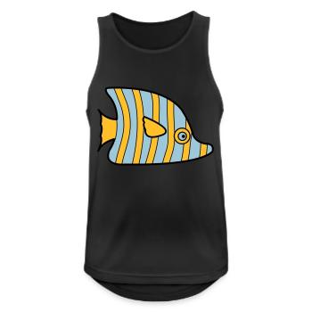 fisch - Männer Tank Top atmungsaktiv - Schwarz - Vorne - Nick (188cm)