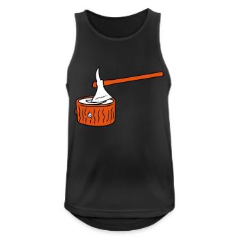Axt Baum Fällen Holzfäller Wald Stumpf Holz Hacken - Männer Tank Top atmungsaktiv - Schwarz - Vorne - Nick (188cm)