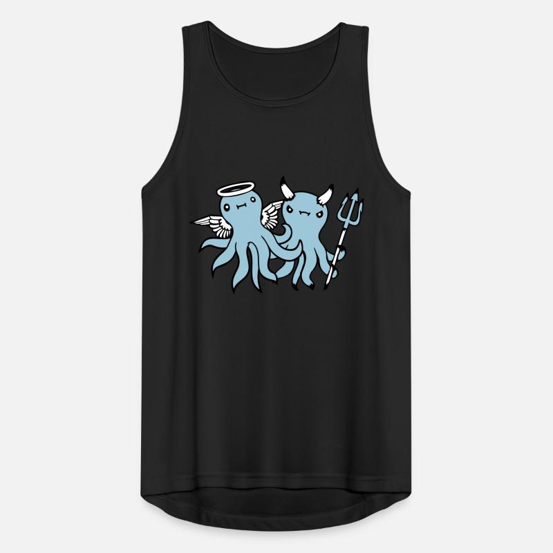 2 Octopus Devil Angel Heaven Hell Team Friends Débardeur respirant Homme