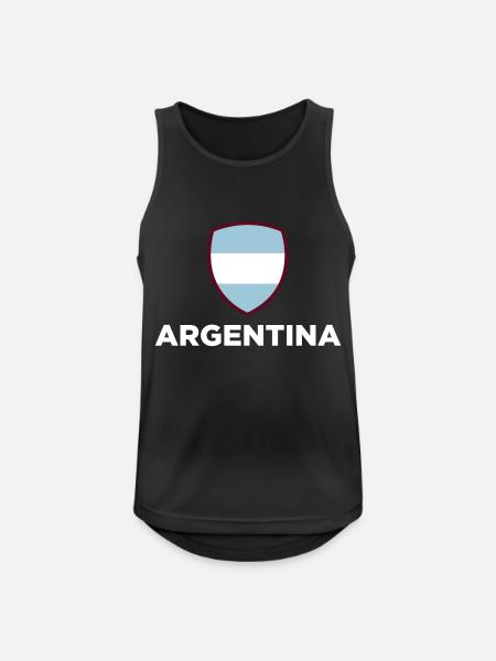 Nationalflagge von Argentinien - Männer Tank Top atmungsaktiv - Schwarz