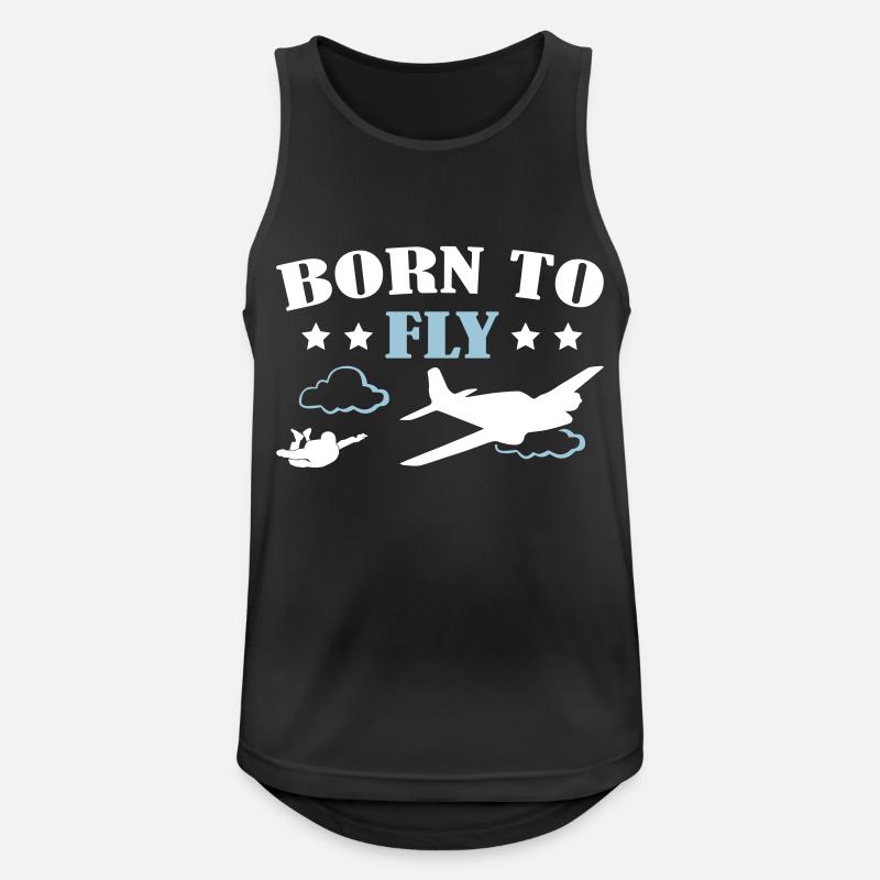 Born To Fly Skydive - Männer Tank Top atmungsaktiv - Schwarz