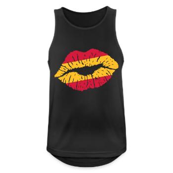 Kussmund (Spanien) - Männer Tank Top atmungsaktiv - Schwarz - Vorne - Nick (188cm)
