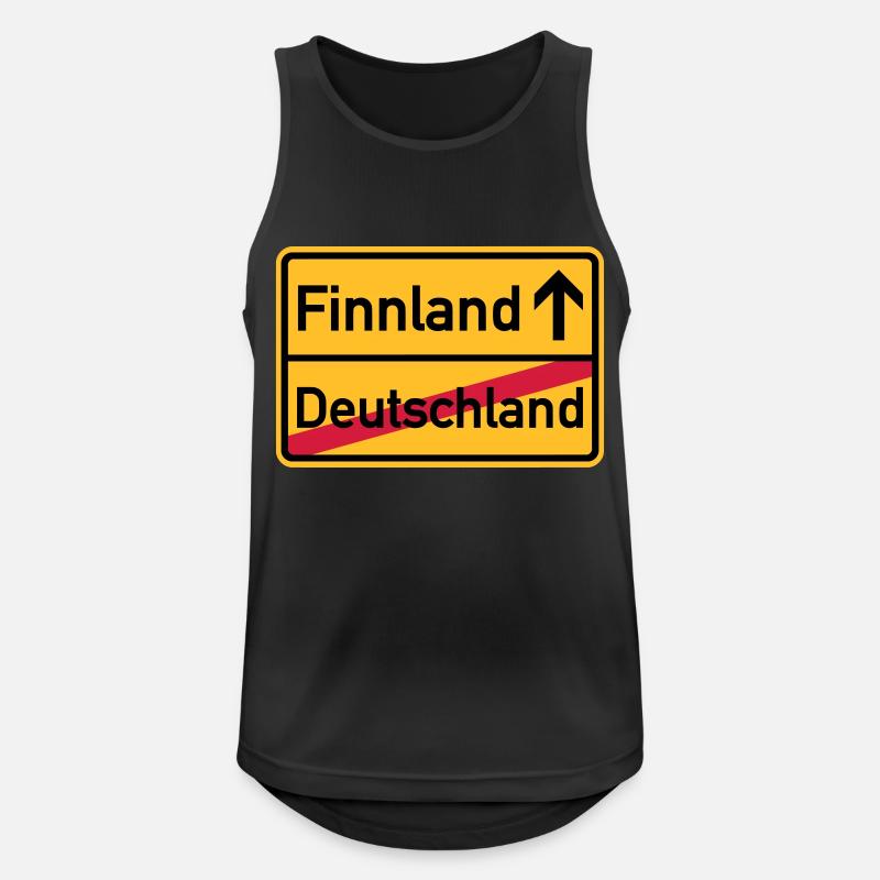 Finnland - Männer Tank Top atmungsaktiv - Schwarz