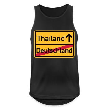 Thailand - Männer Tank Top atmungsaktiv - Schwarz - Vorne - Nick (188cm)