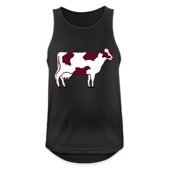 Milchkuh - Männer Tank Top atmungsaktiv - Schwarz - Vorne - Nick (188cm)