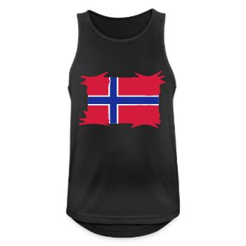 norwegen3 - Männer Tank Top atmungsaktiv - Schwarz - Vorne - Nick (188cm)