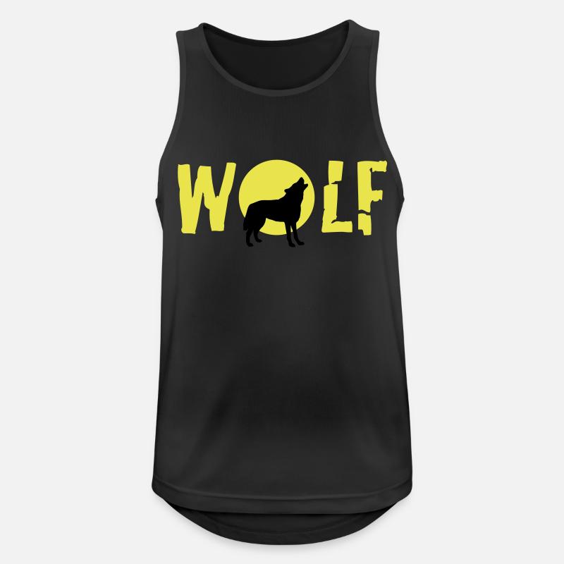 wolf_092011_c_2c - Männer Tank Top atmungsaktiv - Schwarz