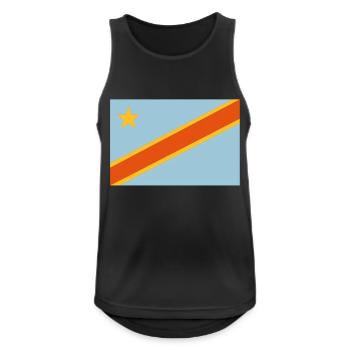 drapeau Congo Kinshasa - Congo flag - Débardeur respirant Homme - noir - Devant - Nick (188cm)