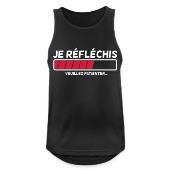 I'm thinking - please wait - Men's Breathable Tank Top - black - Front - Nick (188cm)