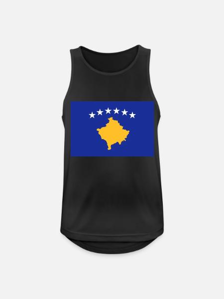 Kosovo - Männer Tank Top atmungsaktiv - Schwarz